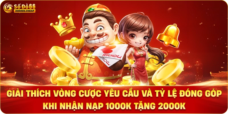 Giải thích Vòng cược yêu cầu và Tỷ lệ đóng góp khi nhận Nạp 1000k Tặng 2000k]
